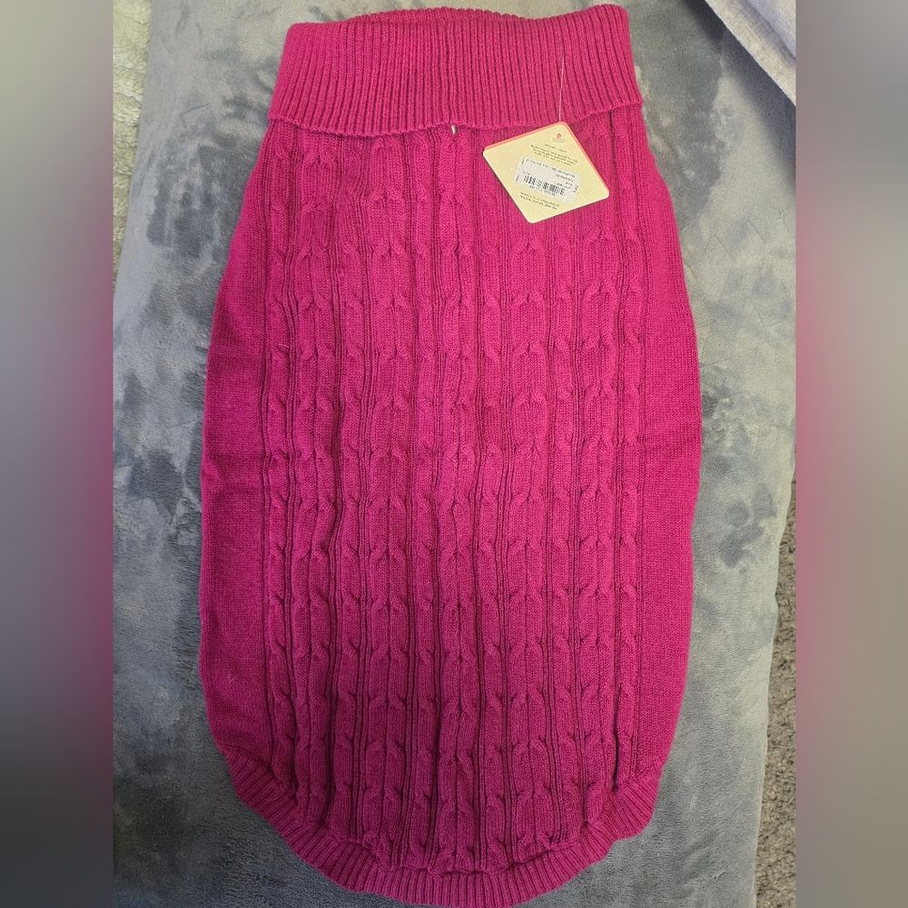 4 For $24 St John's Bark Dog Cable Knit Sweater Pink XXL NWT